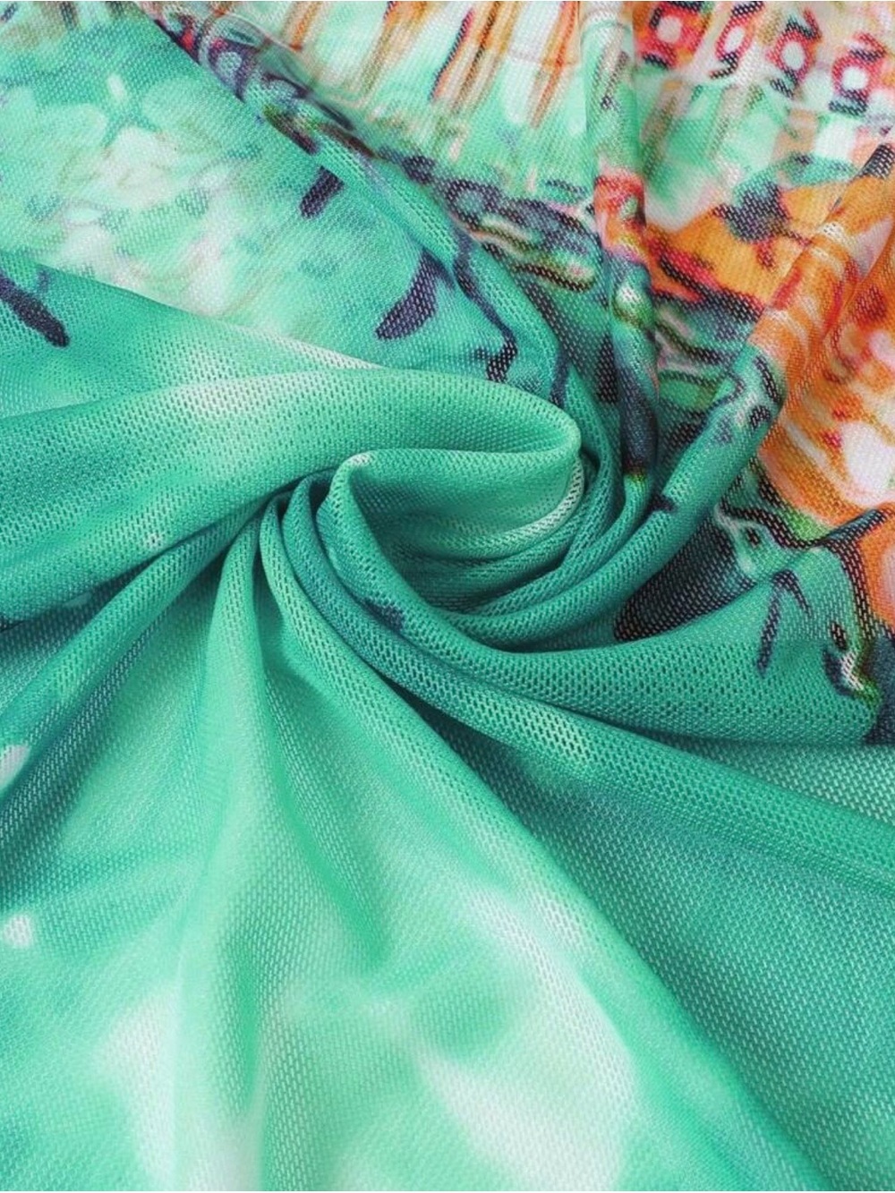Sarong Turquoise Printed Pattern XL - Picture 7 of 8